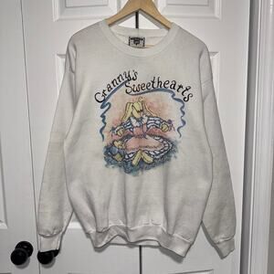Vintage Lee white granny’s sweethearts bunny sweatshirt size large